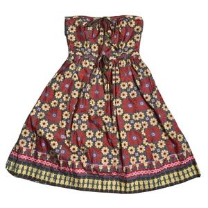 Tracy Reese Mod Flower 70's Style Strapless Dress